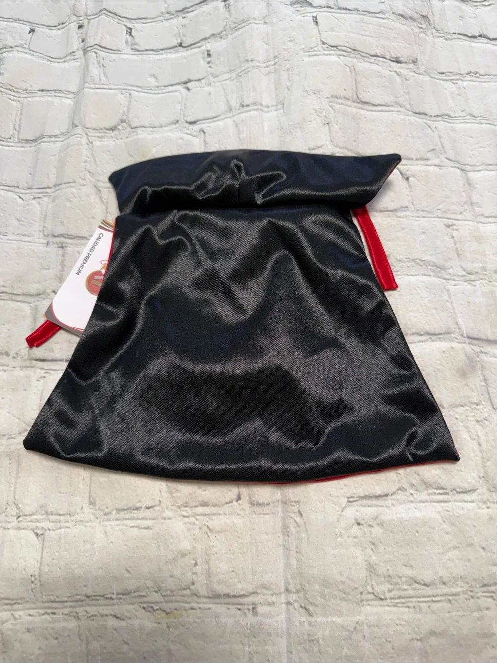 Pet Warrior Red Satin Vampire Cape Costume for pets with White Collar & Bow.